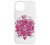Custodia per iPhone 14 Plus Mangiare Dormire Pole Dance Ripeti Groovy Divertimento