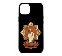 Custodia per iPhone 14 Plus Mano del risveglio Mudra Lotus Mandala meditazione buddista
