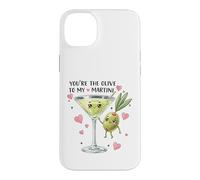 Custodia per iPhone 14 Plus Martini Olive, simpatico gioco di parole d'amore, design a forma di coppia