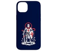 Custodia per iPhone 14 Plus Medieval Knight Crusade Inghilterra Inglese St George Storico