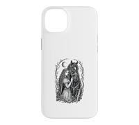Custodia per iPhone 14 Plus Medieval Maiden Horse Gothic Fantasy Sword Moon Design