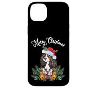 Custodia per iPhone 14 Plus Mens Womens Kids Merry Christmas Santa Cavalier Dog Mom