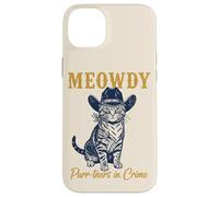 Custodia per iPhone 14 Plus Meowdy Cat Detective Western Feline Noir Criminal Hunter