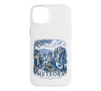 Custodia per iPhone 14 Plus Meteora Grecia Monastero Vintage Viaggi Paesaggio Arte