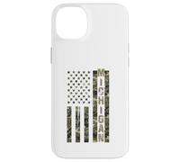 Custodia per iPhone 14 Plus Michigan United States Distressed Camo w US Flag