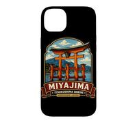 Custodia per iPhone 14 Plus Miyajima Hiroshima Giappone Torii Santuario Arte