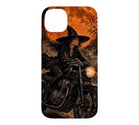 Custodia per iPhone 14 Plus Moon Café Harvest Racer Strega Vintage Halloween Moto