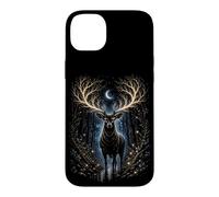 Custodia per iPhone 14 Plus Moonlit Mystic Deer Fantasy Foresta Grafica