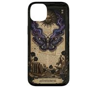 Custodia per iPhone 14 Plus Moth Sun Dark Gothic Crescent Moon Skull
