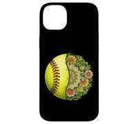 Custodia per iPhone 14 Plus Motivo floreale con mandala da softball, motivo Nature Naturecore