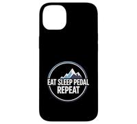 Custodia per iPhone 14 Plus Mountain Biking Cyclist Eat Sleep Pedal Repeat