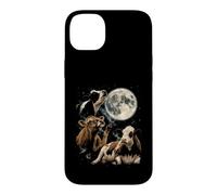 Custodia per iPhone 14 Plus Mucca che ulula alla luna Vintage anni '90 Retro Farm Country