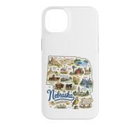 Custodia per iPhone 14 Plus Nebraska, NE, USA, Mappe, Icone
