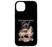 Custodia per iPhone 14 Plus Never Stand Between A Girl and Her German Shepherd Floral