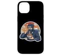 Custodia per iPhone 14 Plus Ninja Eating Ramen Noodles Lover Traditional Japanese Art
