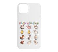 Custodia per iPhone 14 Plus Nomi di animali da fattoria per bambini, facile apprendimento, animali carini