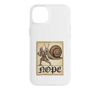 Custodia per iPhone 14 Plus Nope Knight Fighting Giant Snail Funny Medieval History Meme
