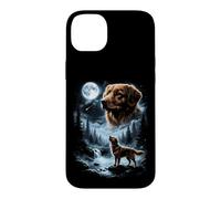Custodia per iPhone 14 Plus Nova Scotia Duck Tolling Retriever che ulula alla luna anni '90