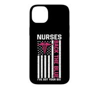 Custodia per iPhone 14 Plus Nurse Back The Blue I've Got Your Six American Flag