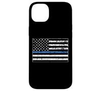 Custodia per iPhone 14 Plus Nurse Police Wife Officer Thin Blue Line Heart Flag