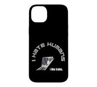 Custodia per iPhone 14 Plus odio persone amore treni nerd autista asperger