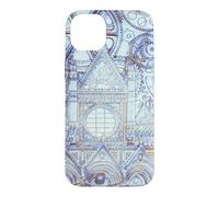 Custodia per iPhone 14 Plus Opera d'arte blu della Cattedrale Toscana