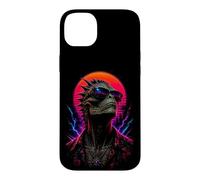 Custodia per iPhone 14 Plus Opera d'arte extraterrestre alieno rettiliano retrò