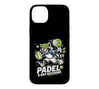 Custodia per iPhone 14 Plus Padel e decisioni sbagliate Divertente Raccoon Match