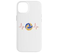 Custodia per iPhone 14 Plus Pallavolo Battito cardiaco - Palla ECG Pulse Distressed Design
