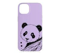 Custodia per iPhone 14 Plus Panda Fiori Piume Line Art Minimalista Splash