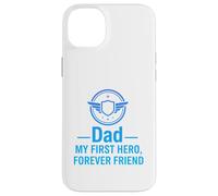 Custodia per iPhone 14 Plus Papà, il mio primo eroe per sempre, design con citazione di