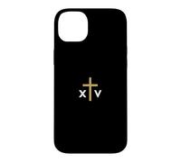 Custodia per iPhone 14 Plus Papa Leone XIV numero romano con Croce sottile Gesù