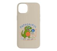 Custodia per iPhone 14 Plus Papasaurus Number One Dad Funny Dinosaur Rex Festa del papà