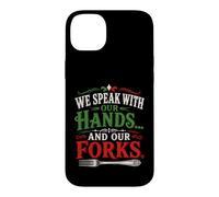 Custodia per iPhone 14 Plus Parliamo Con Le Nostre Mani E Le Nostre Forchette Italian Food Humor