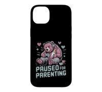 Custodia per iPhone 14 Plus Paused For Parenting Gamer Bear Nuovo genitore