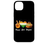 Custodia per iPhone 14 Plus Peace Love Biryani Amante del cibo indiano