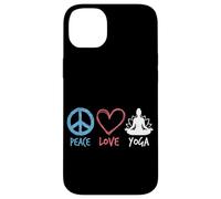 Custodia per iPhone 14 Plus Peace Love Yoga Meditazione Zen Retro Lotus