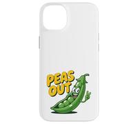 Custodia per iPhone 14 Plus Peas Out - Divertente gioco di parole a forma di pisello con scritta «Peas Out Giving Peace»