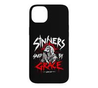 Custodia per iPhone 14 Plus Peccatori salvati da Grace Christian Skeleton Efesini 2:8
