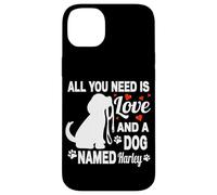 Custodia per iPhone 14 Plus Personalizzato Cane Nome Harley Cute Dog Pet Lover