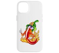 Custodia per iPhone 14 Plus Piccante vigile del fuoco peperoncino fumetto divertente fuoco eroe disegno