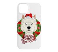 Custodia per iPhone 14 Plus Pigiama con scritta "This Is My Christmas", West Highland Terrier