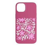 Custodia per iPhone 14 Plus Pink Floral Daisy Dragonfly Botanical Wildflower Vine Garden
