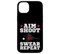 Custodia per iPhone 14 Plus Pool Playing Aim Shoot Swear Repeat Pool Playing Billiards