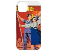 Custodia per iPhone 14 Plus Poster di propaganda della Corea del Nord, divertente