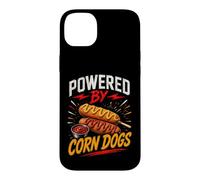 Custodia per iPhone 14 Plus Powered By Funny Corn Dogs Saying Humor Joke Gag