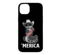 Custodia per iPhone 14 Plus Python Snake Bandiera Americana Bandana Cappello da Cowboy Occhiali da Sole