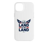 Custodia per iPhone 14 Plus Questa terra è la mia terra aquila patriottica