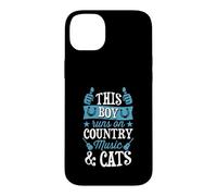 Custodia per iPhone 14 Plus Questo ragazzo corre su musica country e gatti