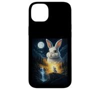 Custodia per iPhone 14 Plus Rabbit Howling to The Moon Vintage Funny Rabbit